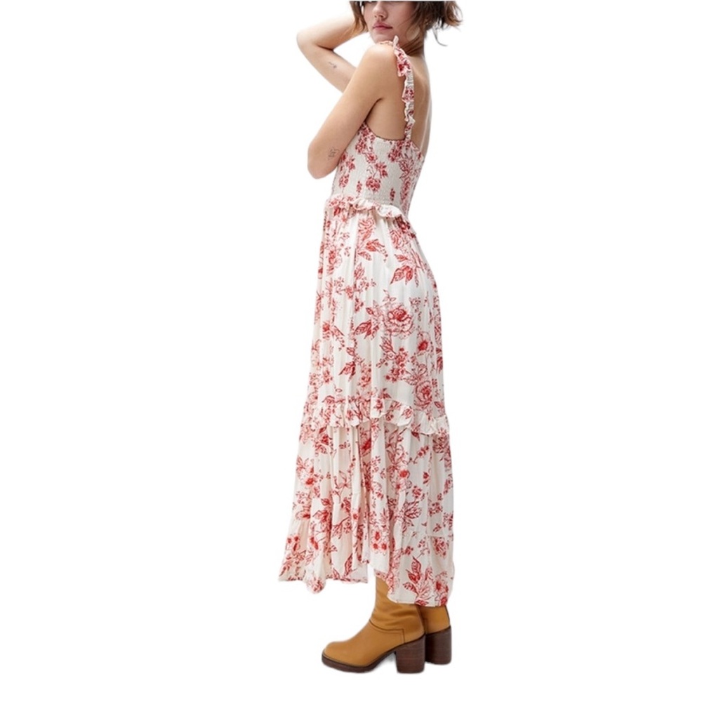 Lost + Wander Paradise Song Maxi Dress in red cream S
